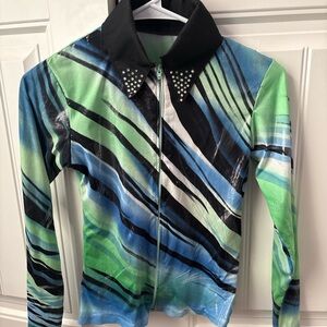 Kids Striped Jacket with Studded Collar